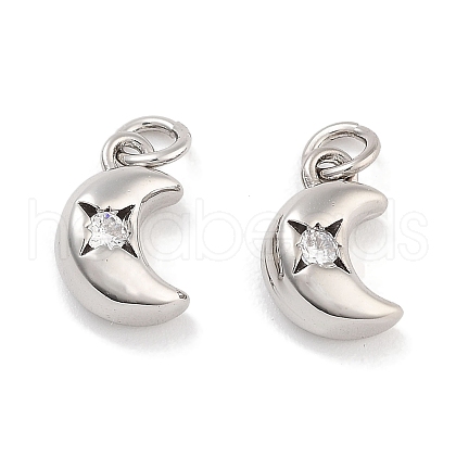 Brass Micro Pave Cubic Zirconia Pendants KK-P271-01P-B-1