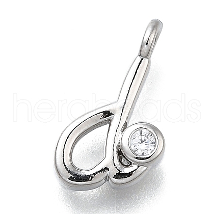 Brass Micro Pave Cubic Zirconia Pendants KK-B132-12P-D-1
