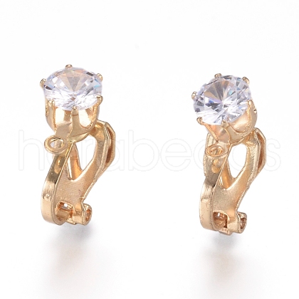 Brass Clip-on Earring Findings X-KK-L198-011G-1