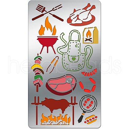 Cooking Theme Stainless Steel Cutting Dies Stencils DIY-WH0242-196-1