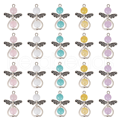   40Pcs Imitation Gemstone Acrylic Pendants FIND-PH0008-11-1