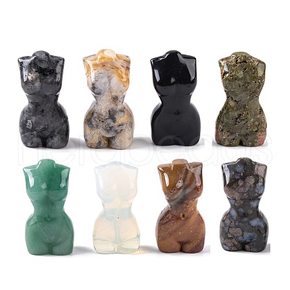 Natural & Synthetic Gemstone Carved Lady Model Figurines Statues for Home Office Desktop Ornament G-Q172-15-1