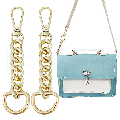 Unicraftale 2Pcs Aluminum & Iron & Zinc Alloy Oval Link Purse Strap Extenders FIND-UN0003-19LG-1