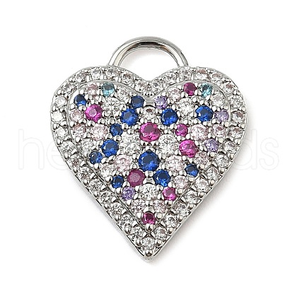 Brass Micro Pave Cubic Zirconia Pendants KK-I276-29P-01-1