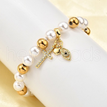 Brass Stretch Bracelets BJEW-C098-07A-1