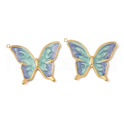 304 Stainless Steel Enamel Pendants STAS-V015-61C-G-1