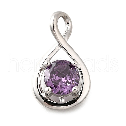 925 Sterling Silver Pave Cubic Zirconia Pendants STER-V001-03P-02-1