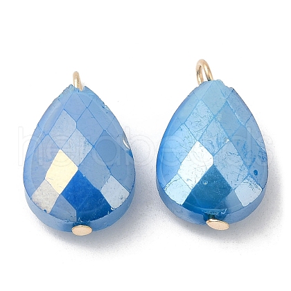 Imitation Jade Glass Pendants KK-Q777-02G-02-1