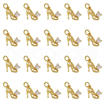 20Pcs Brass Micro Pave Cubic Zirconia Stilettos Charms ZIRC-SZ0001-91-1