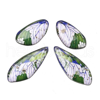 4Pcs Transparent Epoxy Resin Butterfly Wings Pendants RESI-C057-02A-1