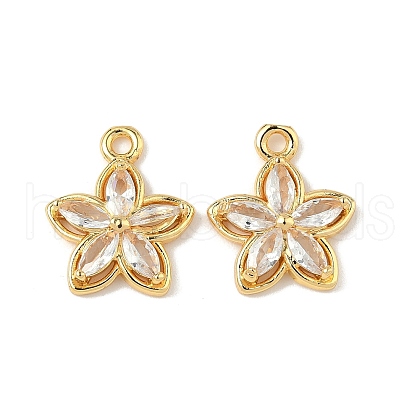 Brass Micro Pave Cubic Zirconia Pendants KK-D373-02A-G-1