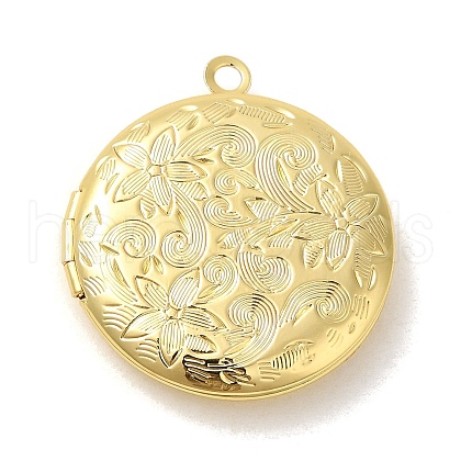 Rack Plating Brass Locket Pendants KK-K277-06G-1