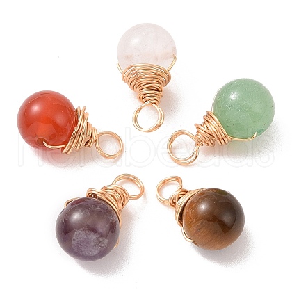 Natural Mixed Stone Pendants PALLOY-JF02102-02-1