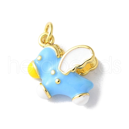 Brass Enamel Charms KK-A252-31G-01-1