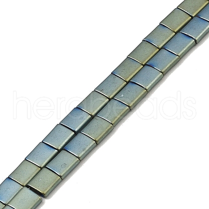 Electroplated Frosted Non-magnetic Synthetic Hematite Beads Strands G-G089-B01-15-1