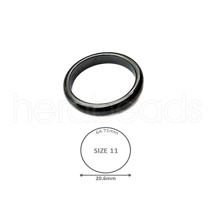 Synthetic Hematite Plain Band Rings BK4832-20-1
