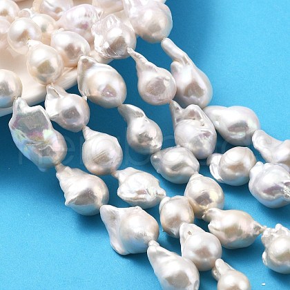 Natural Nucleated Pear Beads Strands PEAR-B004-15J-05A-1