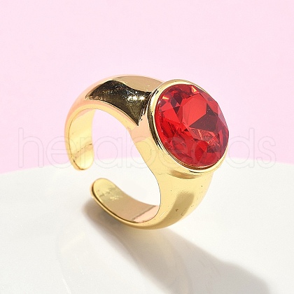 Brass Adjustable Open Cuff Rings RJEW-C131-04G-1