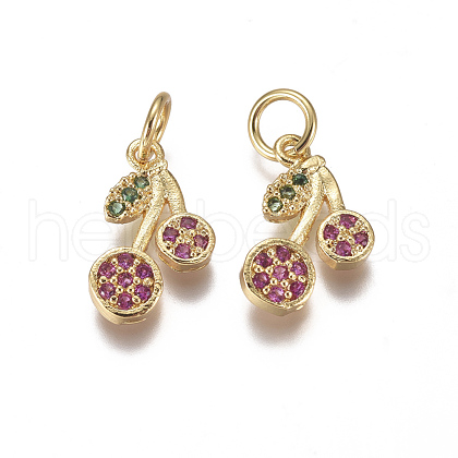 Brass Micro Pave Cubic Zirconia Charms ZIRC-I038-13G-1