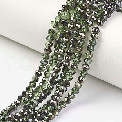 Electroplate Transparent Glass Beads Strands EGLA-A034-T2mm-P08-1