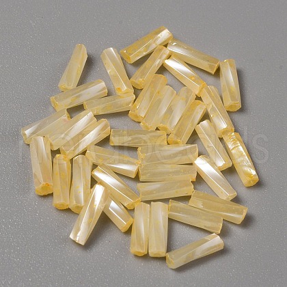 Opaque Colours Glass Twist Bugle Beads GLAA-WH0039-08G-1