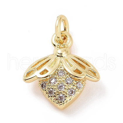 Brass Micro Pave Cubic Zirconia Charms KK-C012-12G-1