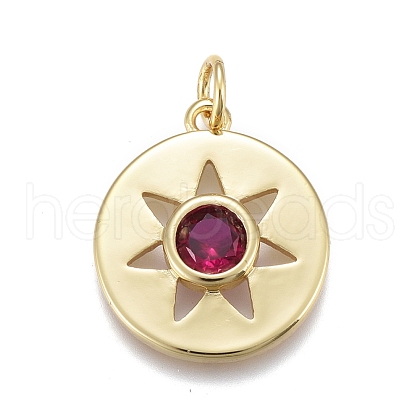 Brass Micro Pave Cubic Zirconia Pendants ZIRC-M108-37-G-1