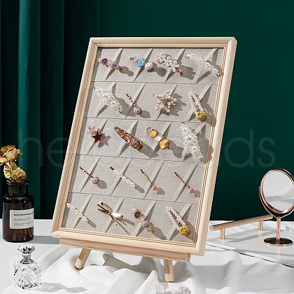 Desktop Wooden Hair Clip Display Frame PW-WG60CE7-03-1