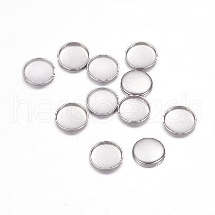 304 Stainless Steel Plain Edge Bezel Cups X-STAS-F117-49P-1