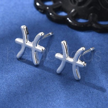 S925 Sterling Silver Stud Earrings EJEW-K303-01S-12-1
