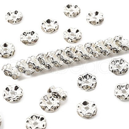 Brass Rhinestone Spacer Beads RSB06C14-1