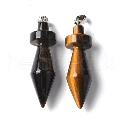 Natural Tiger Eye Pendants G-C187-03A-1