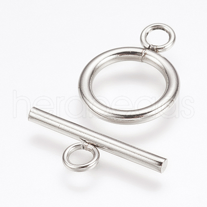 Tarnish Resistant 304 Stainless Steel Toggle Clasps X-STAS-F114-04P-D-1