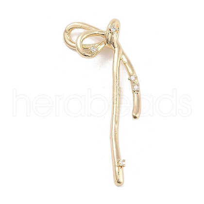 Brass Pave Clear Cubic Zirconia Pendants KK-Z061-20G-02-1