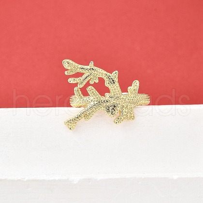 Brass Cuff Rings for Women RJEW-F184-08H-G-1
