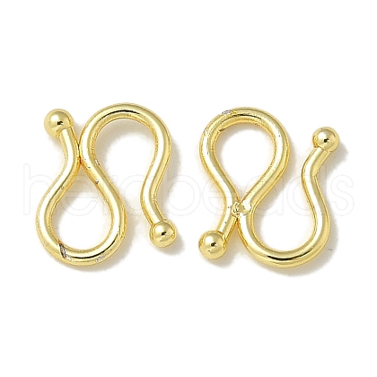 Brass S-Hook Clasps KK-Q019-08A-G-1
