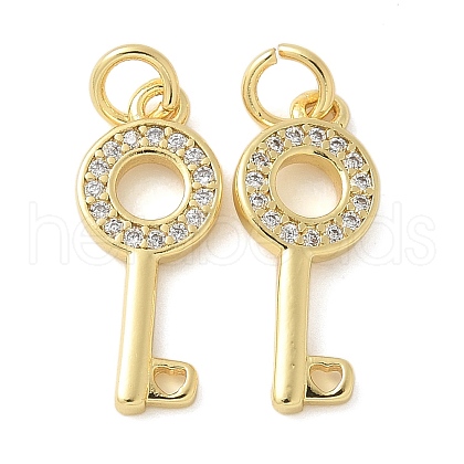 Brass Micro Pave Cubic Zirconia Pendants KK-K298-32G-1
