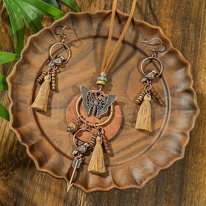 Bohemian Style Alloy & Wood Jewelry Set FS-WG3D99C-04-1