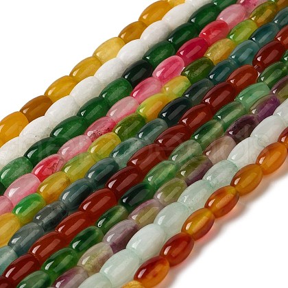 Natural Dyed White Jade Beads Strands G-M402-A01-1