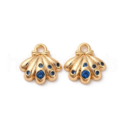 Brass Micro Pave Cubic Zirconia Charms KK-Z112-20G-02-1