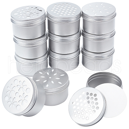   12Pcs 3 Style Aluminium Shallow Round Candle Tins AJEW-PH0004-83-1