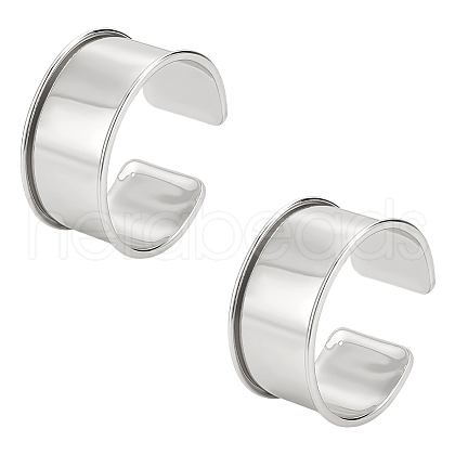 Unicraftale 2Pcs Alloy Grooved Bangles FIND-UN0015-98B-1