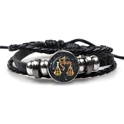 Constellation PU Leather Triple Layer Multi-strand Bracelets PW-WGF2E53-08-1