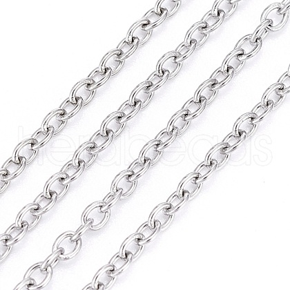 Non-Tarnish 3.28 Feet 304 Stainless Steel Cable Chains X-CHS-F006-02B-P-1