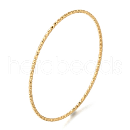 Ion Plating(IP) 304 Stainless Steel Textured Ring Bangles BJEW-H613-09A-G-1