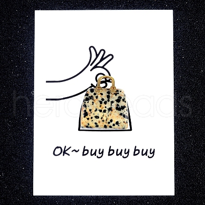 Natural Dalmatian Jasper Handbag Display Decorations PW-WG140F5-04-1