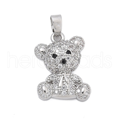 Brass Micro Pave Clear Cubic Zirconia Pendants KK-L234-01P-1