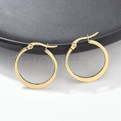 304 Stainless Steel Hoop Earrings EJEW-F105-22G-1