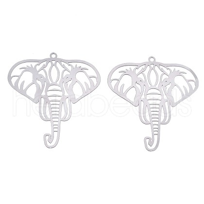 Tarnish Resistant 201 Stainless Steel Filigree Pendants STAS-S118-032P-1