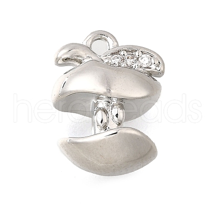 Brass Micro Pave Cubic Zirconia Charms KK-C096-06P-1